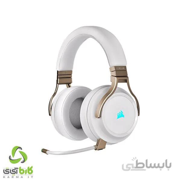 هدست بی سیم گیمینگ کورسیر VIRTUOSO RGB - Pearl ا CORSAIR VIRTUOSO RGB High-Fidelity Wireless Gaming Headset - Pearl