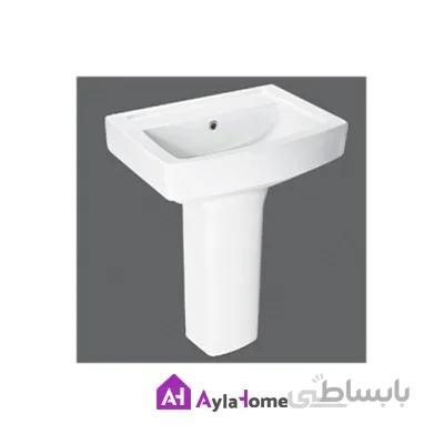 روشویی پایه دار چینی کرد مدل دافنه 60 درجه یک