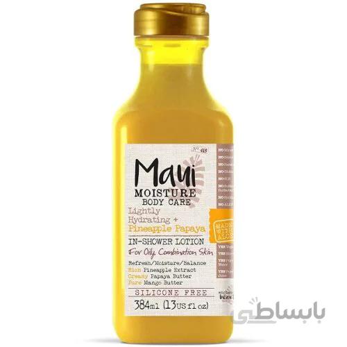 لوسیون بدن مائویی آناناس و پاپایا Maui Pineapple Papaya حجم ۳۸۴ میل | بدون سولفات، آبرسان قوی، مناسب انواع پوست ا Maui Moisture Lightly Hydrating+ Pineapple Papaya Body Lotion 384ml