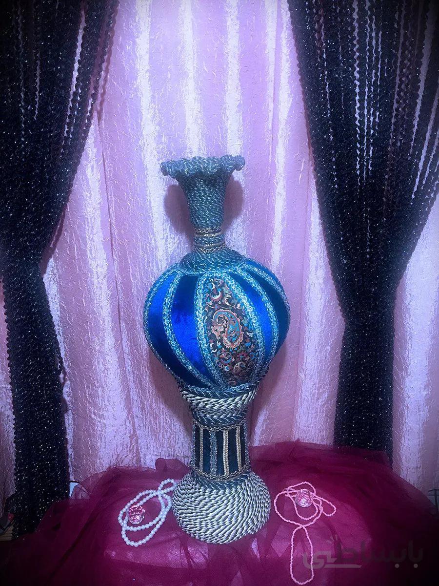کوزه سفالی ترمه (اصل و مخمل) پایه دار