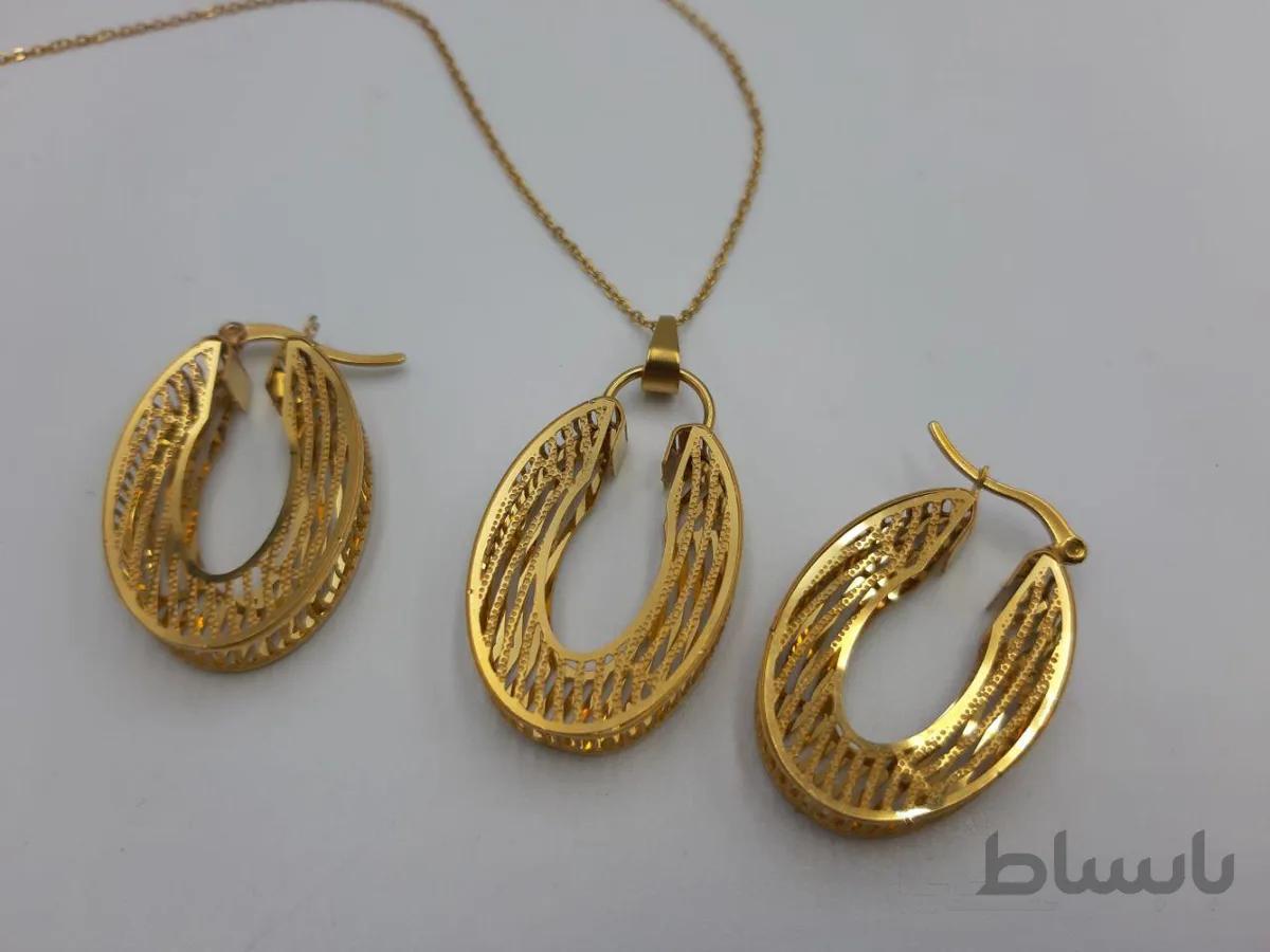 ست گوشواره و گردنبند حصیری