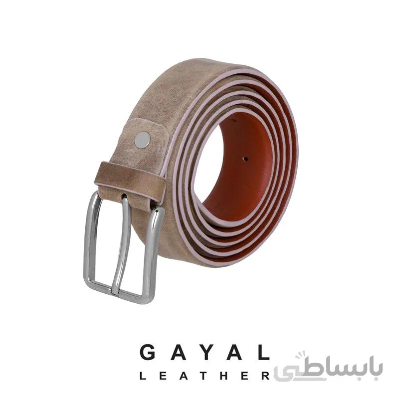 کمربند مردانه گَیال چرم k10 خاکی