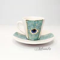 فنجان نعلبکی قهوه خوری با لاستر طلا کد ۱۶