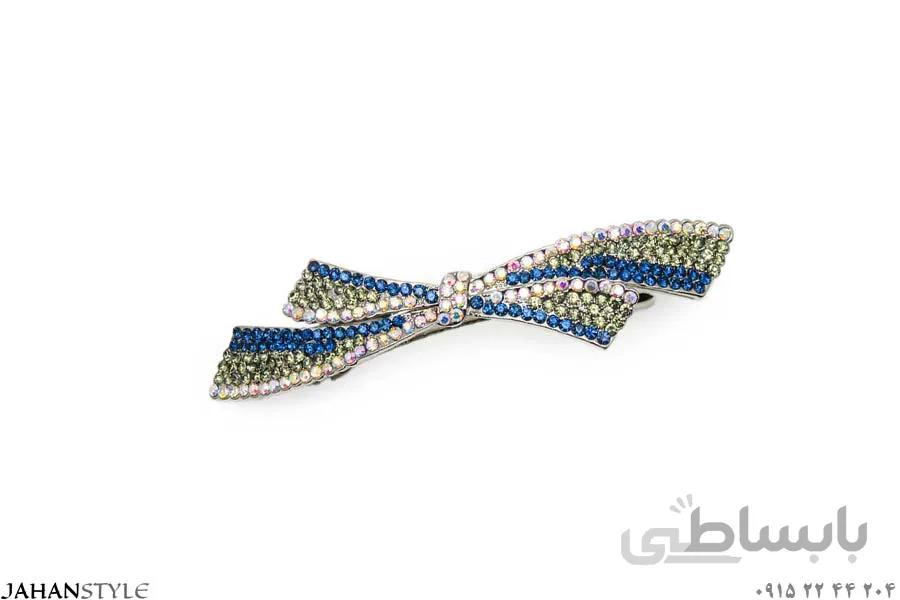 گیره پشت مو فلزی نگین دار