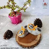 پاپوش بافتنی کودک طرح خرگوش ( کد 30423 )
