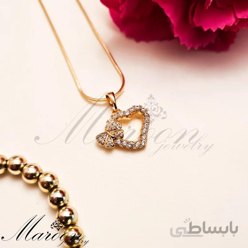 گردنبند قلب و پروانه مارون CN83