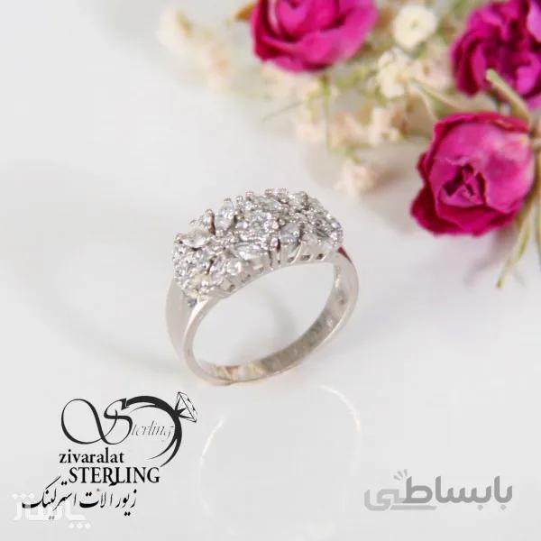 انگشتر نقره زنانه نگین دار ساخت ایتالیا کد 520718