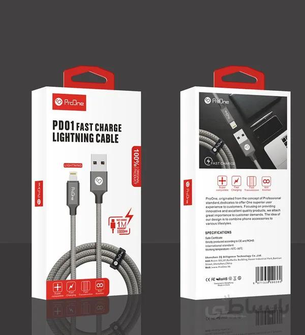 کابل شارژ Type C برند ProOne مدل PD01 ا ProOne Type C Charging Cable Model PD01