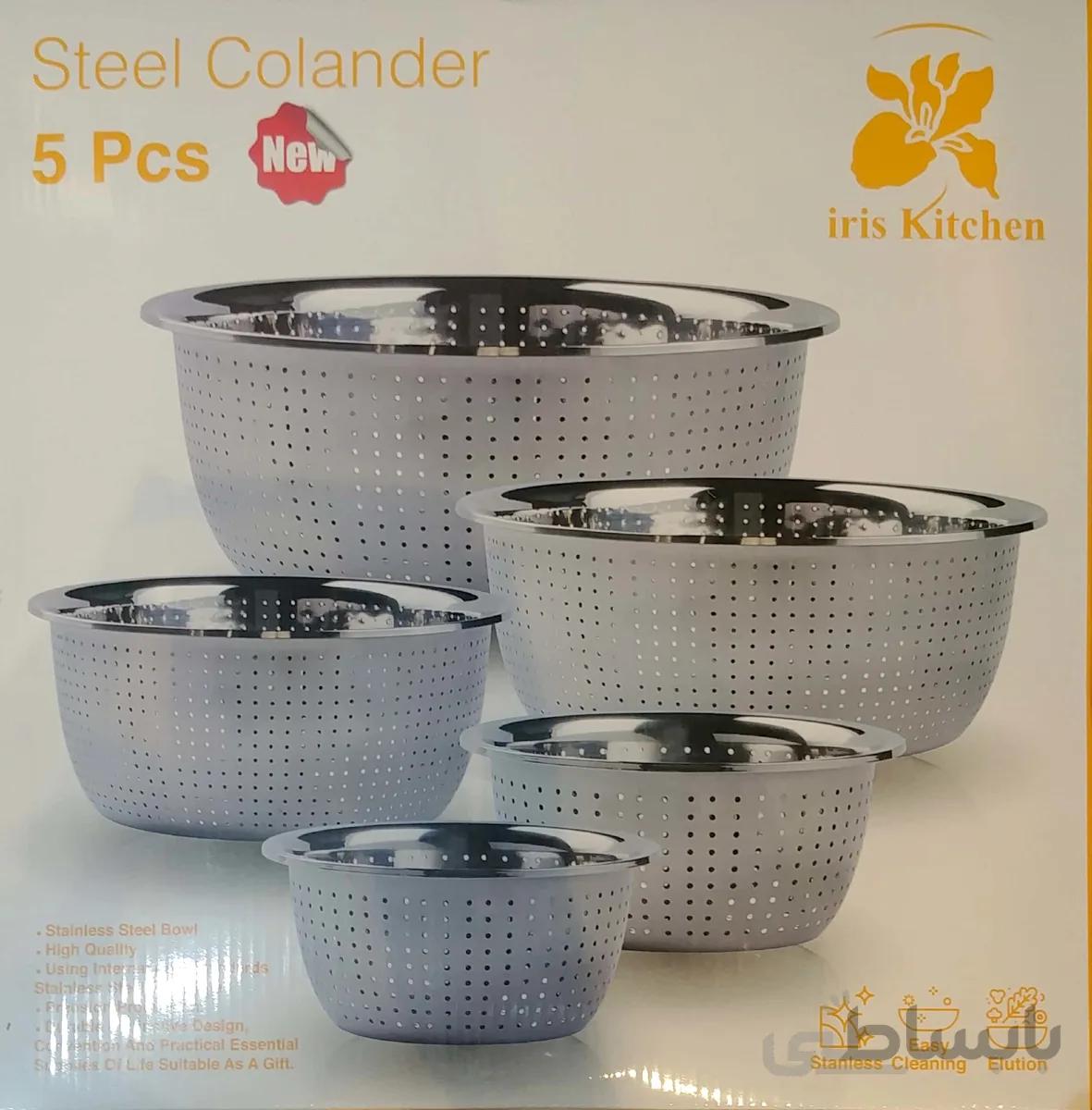 سرویس آبکش 5پارچه استیل آیریسکیچن (Iris kitchen)