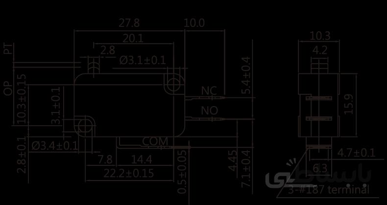 میکروسوییچ بدون اهرم 15 آمپر ZIPPY VMN-15