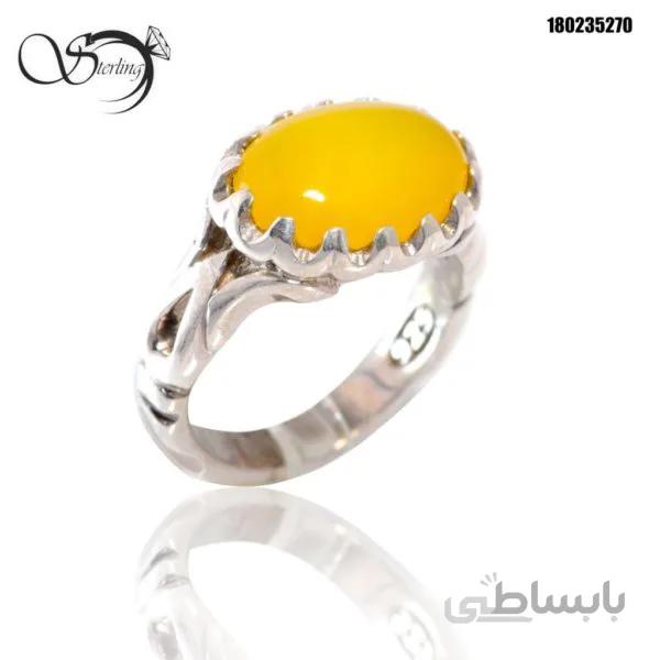 انگشتر نقره شرف الشمس بیضی مردانه کد:۱۵۷۲