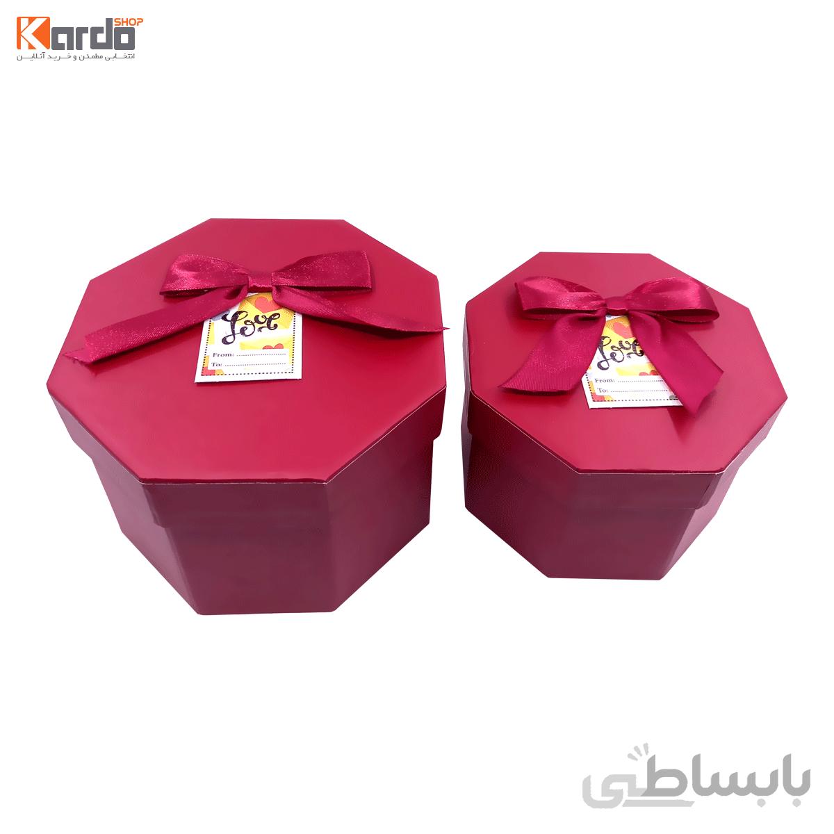 جعبه هدیه و کادو طرح هشت ضلعی(۲عددی)