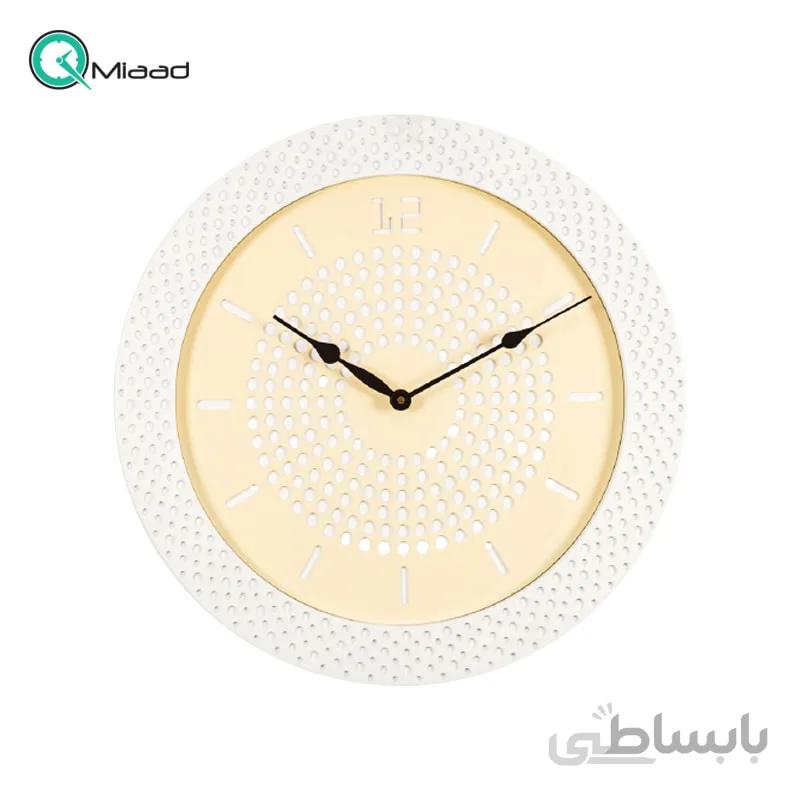 ساعت دیواری چوبی مدل 4016 سفید کرم