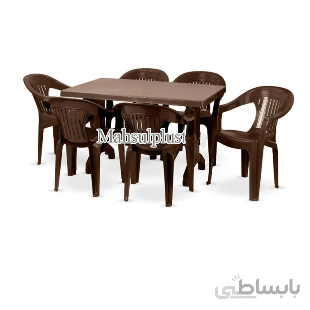 ست میز و صندلی 6 نفره پلاستیکی ناصر 868-824