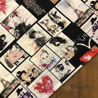 پارچه نخی طرح فشن رنگ سفید کد 1201