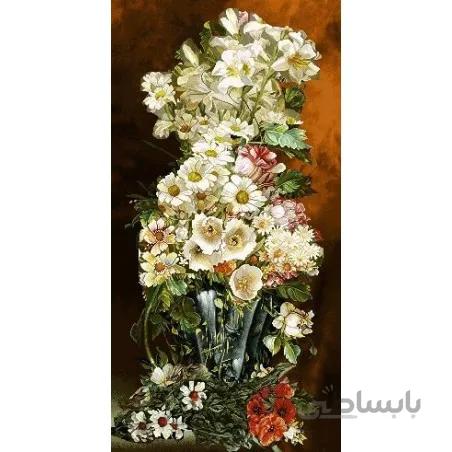 نخ و نقشه تابلو فرش گل کد 5 طرح گل های وحشی