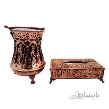 ست جا دستمال کاغذی و سطل آشغال طرح هخامنشی توت کالا tootkala 2115