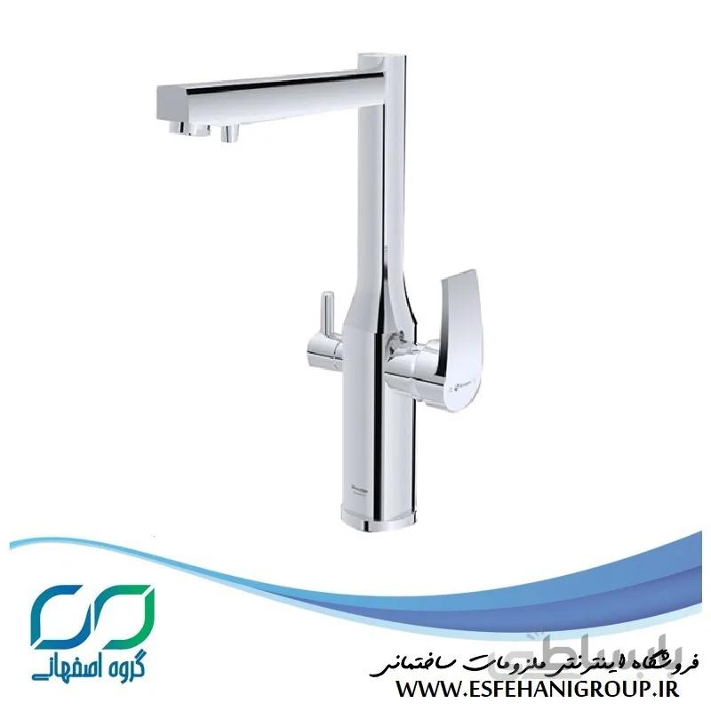 شیر آشپزخانه دو منظوره یونیک پلاس سفید کروم شودر ا Unic Plus Chrome white Kitchen