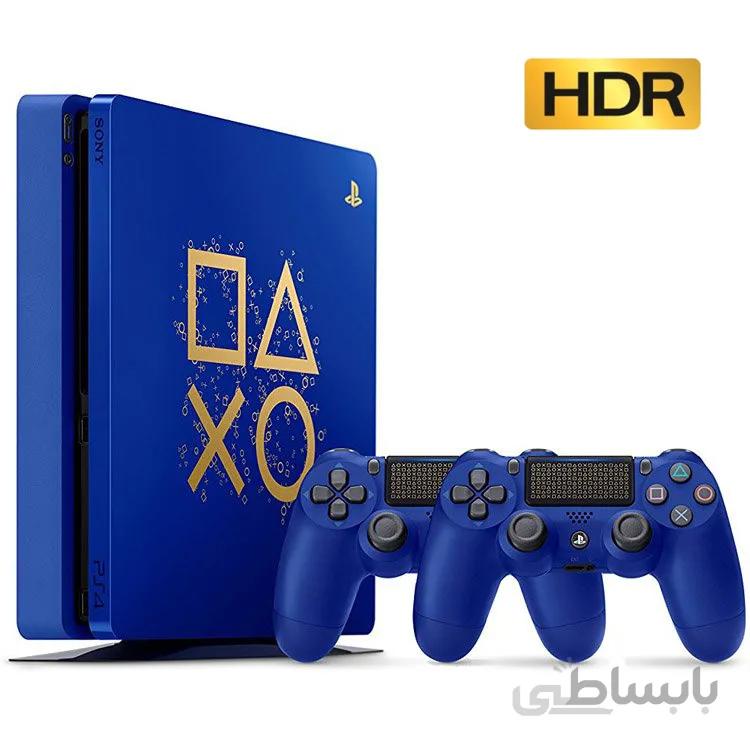 کنسول بازی سونی PS4 Slim Days Of Play | حافظه 500 گیگابایت به همراه یک دسته اضافه ا PlayStation 4 Slim 500 GB Bundle Days Of Play Limited Edition + 1 extra controller