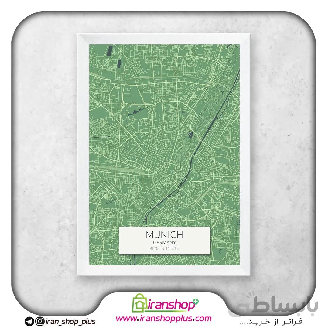 تابلو نقشه شهر مونیخ با تم Green