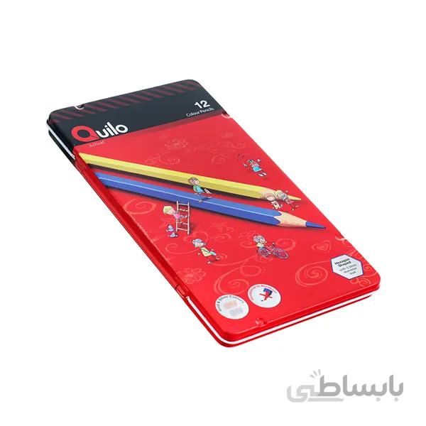 مداد رنگی 12 تایی فلزی کوییلو