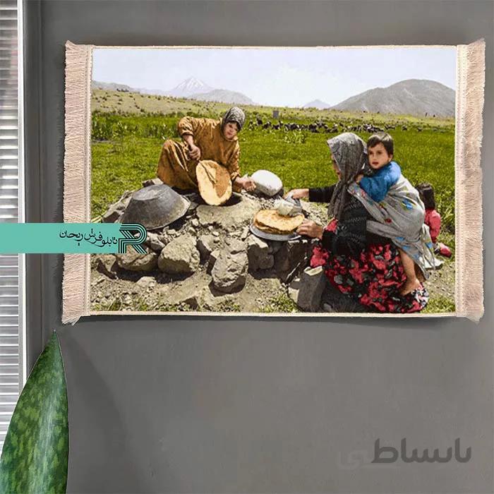 تابلوفرش نقاشی زندگی عشایری کد 65