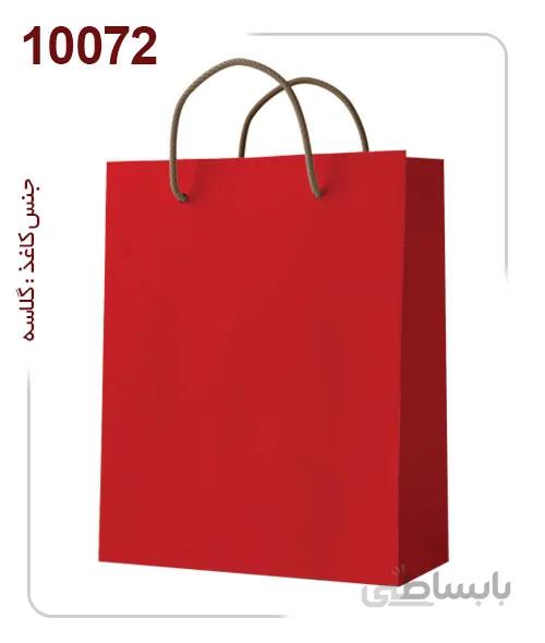 ساکدستی تک رنگ قرمز با کاغذ گلاسه کد10072