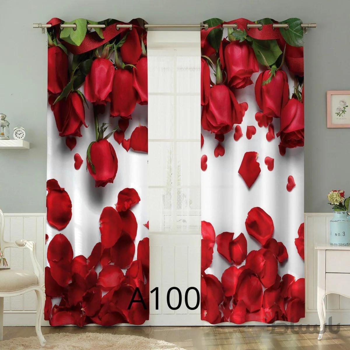 پرده چاپی طرح گل کد A100