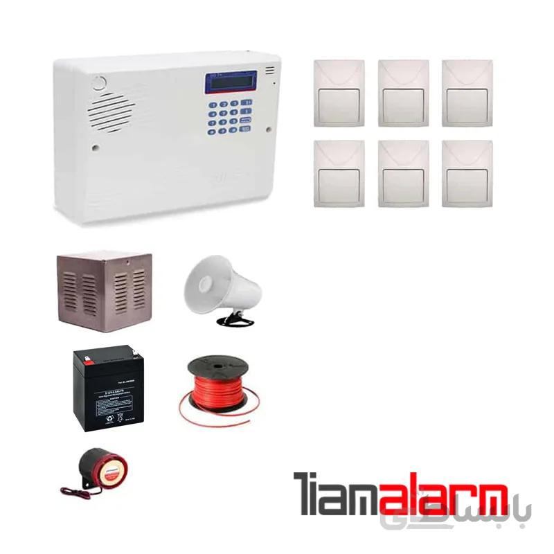 پکیج دزدگیر اماکن با سیم مدل سایلکس سیمکارتی وتلفنی SG8F6