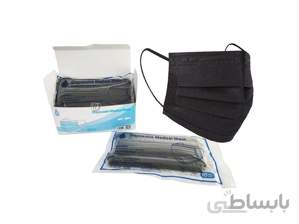 ماسک پرستاری مشکی 50 عددی پک 10 تایی مدیکال سویی جیان (بهترین برند ماسک)