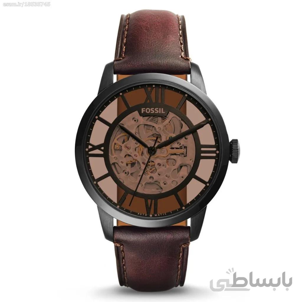 ساعت فسيل عقربه اي اتوماتيك مردانه فسيل مدل ME3098 قهوه اي رنگ ا Fossil Men's ME3098 Analog Display Automatic Self Wind Brown Watch