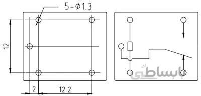 رله 24 ولت پایه میلون 5 پایه 10 آمپر HLS8L-DC24V-S-C