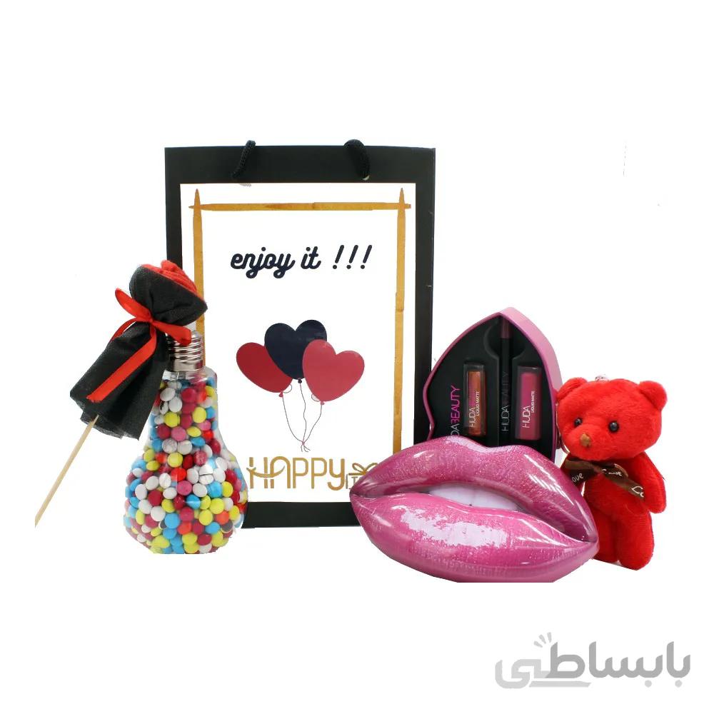 هدیه دخترانه پک آرایشی هدی بیوتی طرح لب کد 2