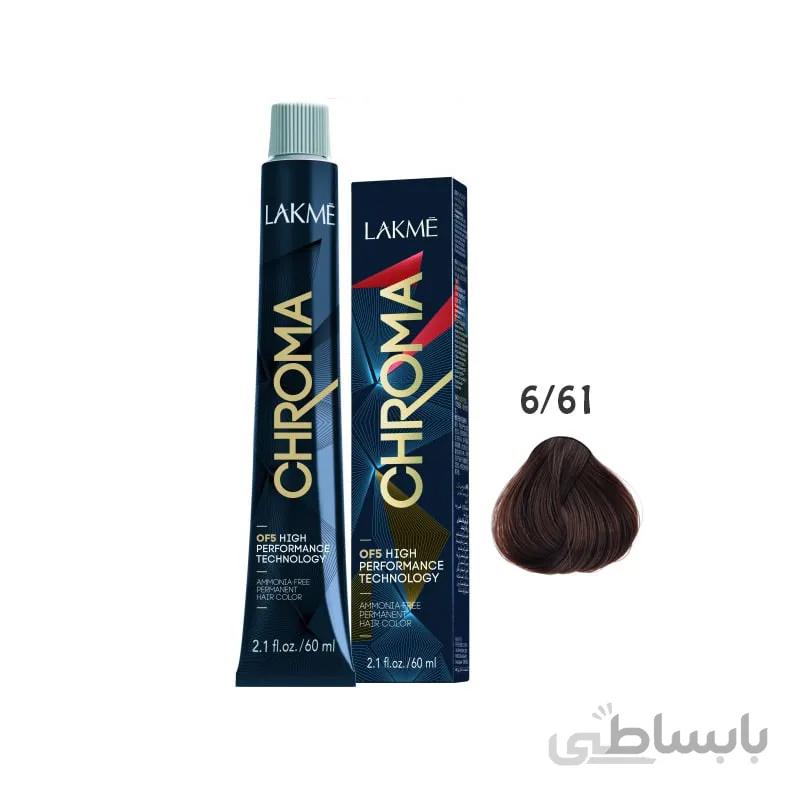 رنگ مو فاقد آمونیاک کروما لاکمه Lakme Chroma Ammonia Free Permanent Hair Color 6/00 60ml