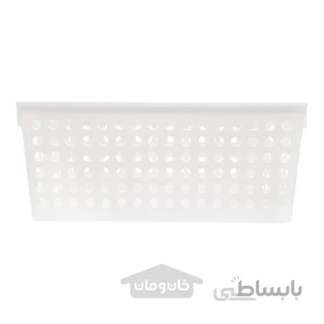 سبد پلاستیکی پهن رنگ سفید (ساخت ‌ژاپن)