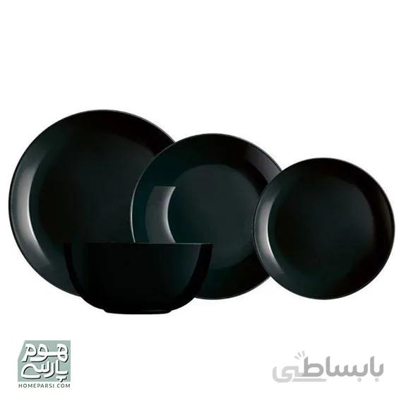 سرویس غذا خوری 26 پارچه آرکوپال لومینارک مدل دیوالی مشکی