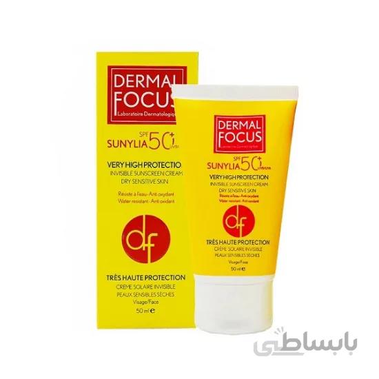 کرم ضدآفتاب سانیلیا بی رنگ درمال فوکوس SPF50