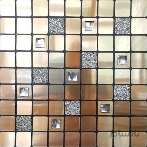 بین کابینتی مربعی طلایی مات و فانتزی 814