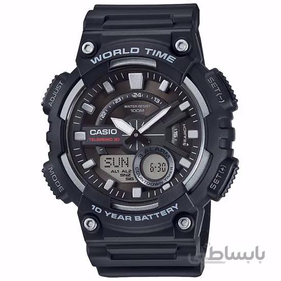ساعت مچی مردانه کاسیو سری AEQ110W-1AV – مشکی ا Casio Men's AEQ110W-1AV Analog and Digital Quartz Black Watch