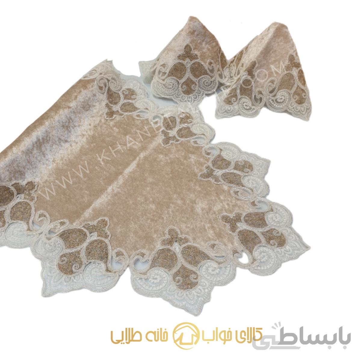 رومیزی ۳تکه مخمل دانتل VALENTINA