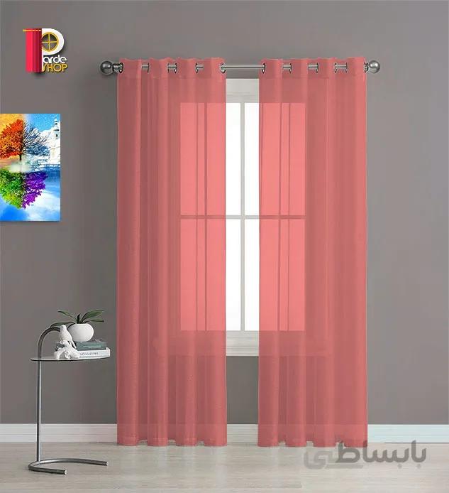 مجموعه دو پنلی پرده پانچی حریر برند Elegant رنگ صورتی