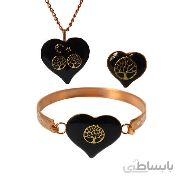 ست زیورآلات مسی سه بعدی قلب و درخت کد JW233