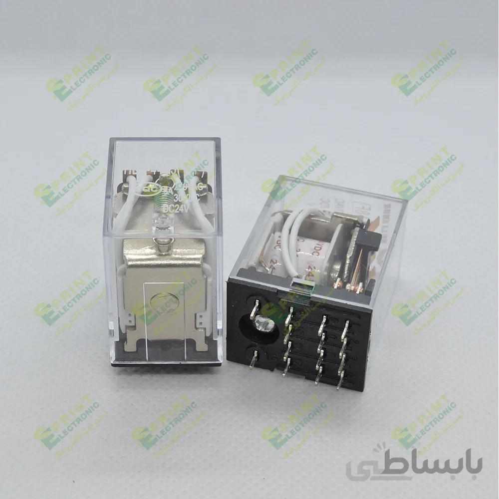 رله 24 ولت ایزومی پایه روبردی 14 پایه 5 آمپر HLS-4453-4-24