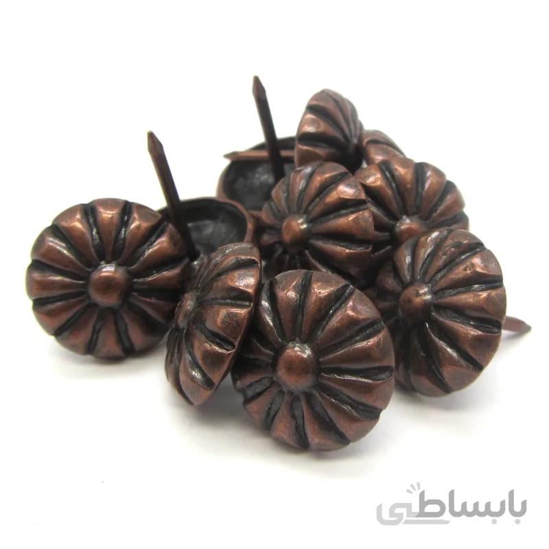 گل میخ گل برجسته مسی طول 19 قطر 16 میلی متر بسته 10 عددی