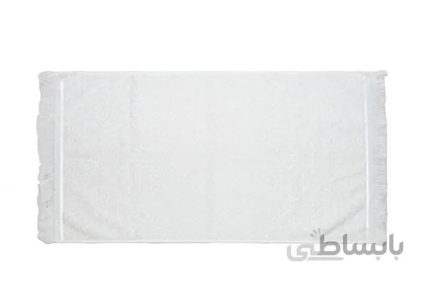 حوله دستی BMA طرح داماس رنگ سفید