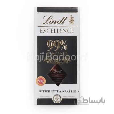 شکلات تخته ای تلخ 99 درصد لینت اکسلنس سوئیس 50 گرمی
