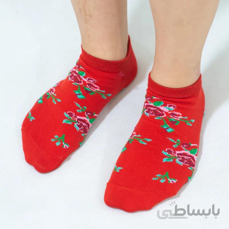 جوراب مچی گل رز قرمز پاریز