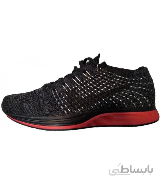 کتانی رانینگ زنانه نایک nike flyknit racer triple black