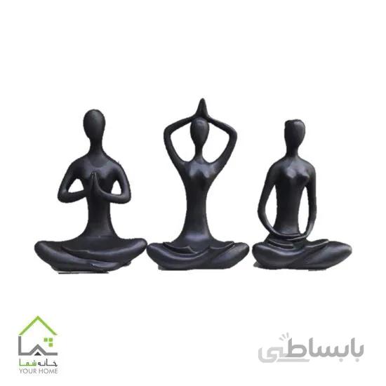 مجسمه یوگا سه تایی در سه رنگ