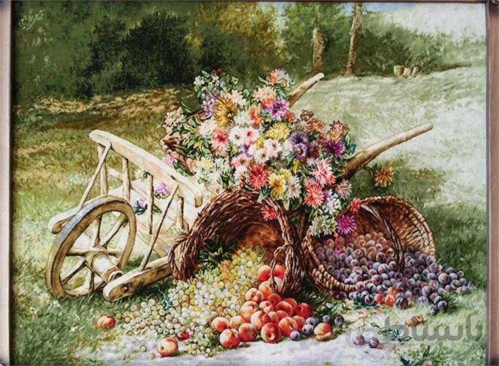 تابلو فرش گل درشکه ا Carpets of flowers, chaise lounges,